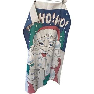 Vintage Santa Claus Garden Flag Banner Good List Christmas Tree Snow 29x43